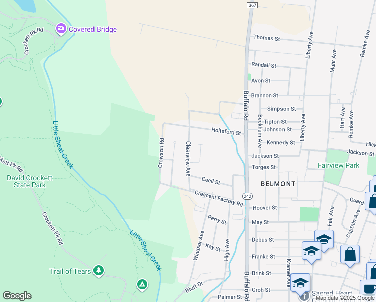 map of restaurants, bars, coffee shops, grocery stores, and more near 1113 Clearview Avenue in Lawrenceburg