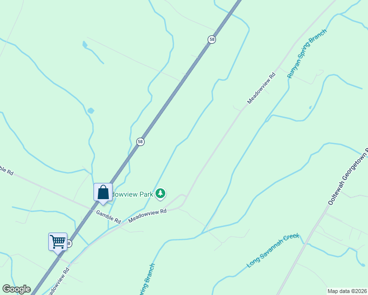 map of restaurants, bars, coffee shops, grocery stores, and more near 11223 Meadowview Road in Georgetown