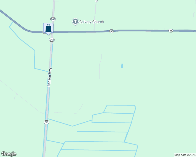 map of restaurants, bars, coffee shops, grocery stores, and more near 454 Red Roof Lane in Dunn