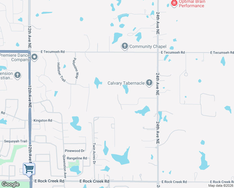 map of restaurants, bars, coffee shops, grocery stores, and more near 2101 Omega Street in Norman