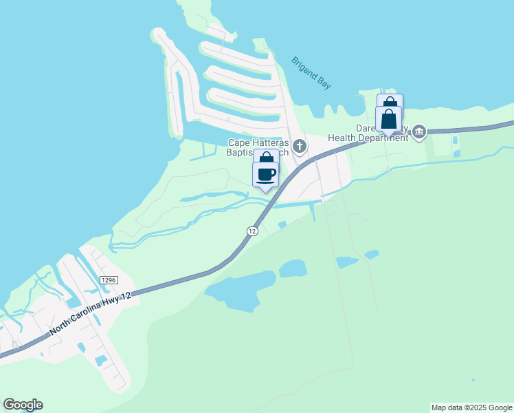 map of restaurants, bars, coffee shops, grocery stores, and more near 50846 North Carolina Highway 12 in Frisco
