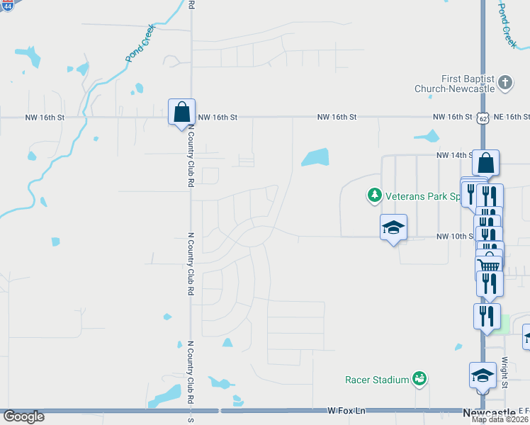 map of restaurants, bars, coffee shops, grocery stores, and more near in Newcastle