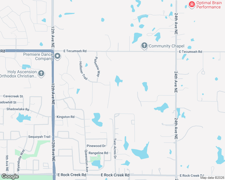 map of restaurants, bars, coffee shops, grocery stores, and more near 3201 Santa Rosa Court in Norman