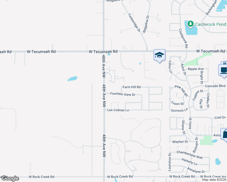 map of restaurants, bars, coffee shops, grocery stores, and more near 4701 Fountain View Drive in Norman