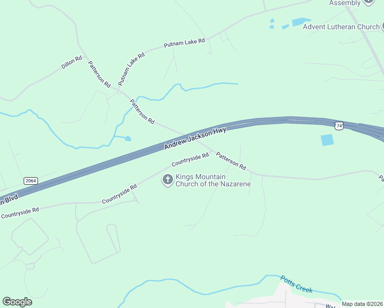 map of restaurants, bars, coffee shops, grocery stores, and more near 108 Countryside Road in Kings Mountain