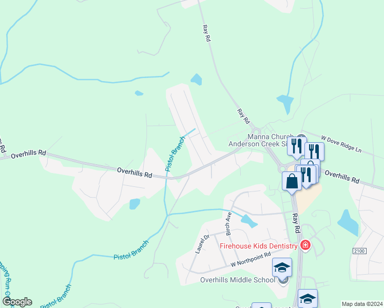 map of restaurants, bars, coffee shops, grocery stores, and more near 81 River Oak Street in Spring Lake