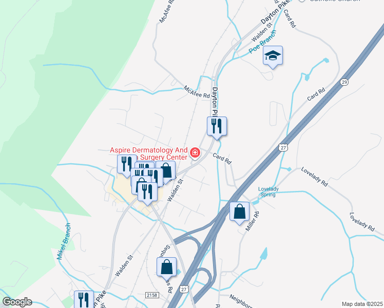 map of restaurants, bars, coffee shops, grocery stores, and more near 10339 Walden Street in Soddy-Daisy