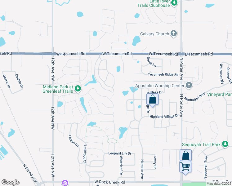 map of restaurants, bars, coffee shops, grocery stores, and more near 3301 Mount Mitchell Lane in Norman