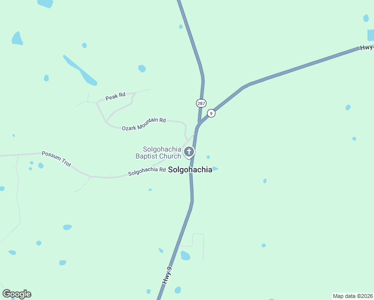map of restaurants, bars, coffee shops, grocery stores, and more near 3227 Arkansas 9 in Solgohachia