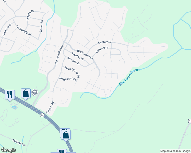 map of restaurants, bars, coffee shops, grocery stores, and more near 42 Betsy Ross Court in Cameron