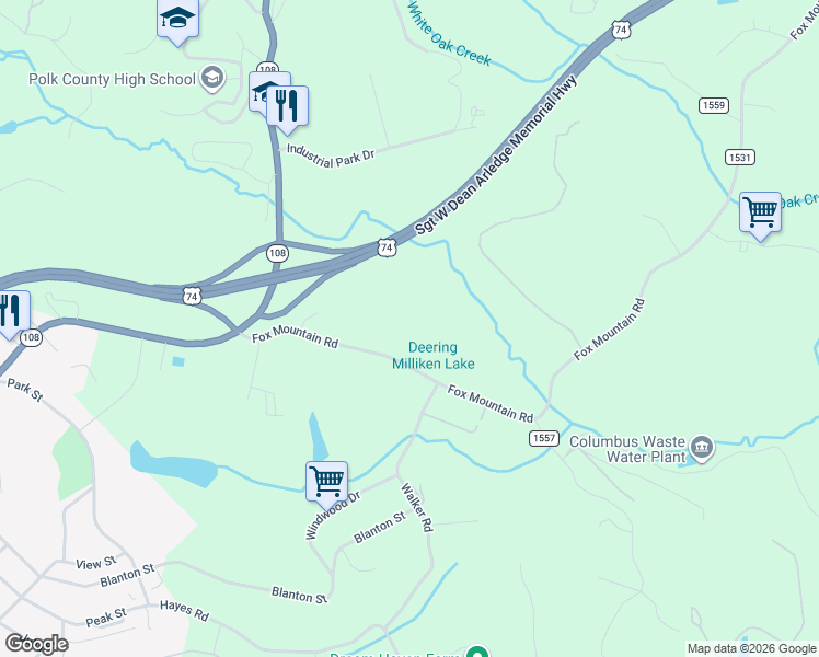 map of restaurants, bars, coffee shops, grocery stores, and more near 333 Fox Mountain Road in Columbus