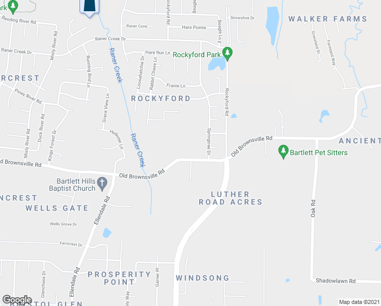 map of restaurants, bars, coffee shops, grocery stores, and more near 6808 Old Brownsville Road in Arlington