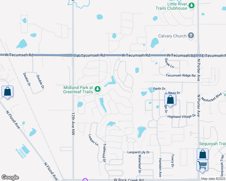 map of restaurants, bars, coffee shops, grocery stores, and more near 3328 Mount Mitchell Lane in Norman