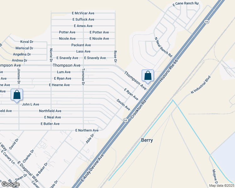 map of restaurants, bars, coffee shops, grocery stores, and more near 3999 Devlin Avenue in Kingman