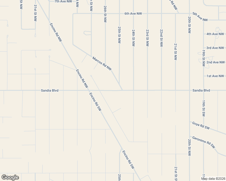 map of restaurants, bars, coffee shops, grocery stores, and more near Sandia Boulevard in Albuquerque