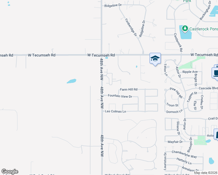 map of restaurants, bars, coffee shops, grocery stores, and more near 4712 Enclave Lane in Norman