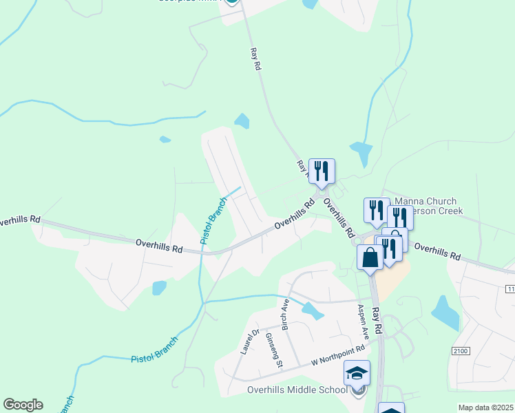 map of restaurants, bars, coffee shops, grocery stores, and more near 70 River Oak Street in Spring Lake