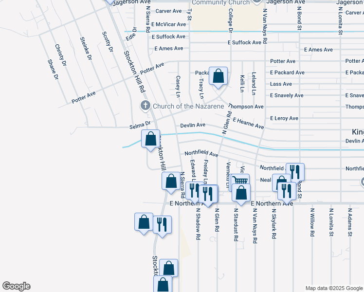map of restaurants, bars, coffee shops, grocery stores, and more near 4621 Edward Lane in Kingman