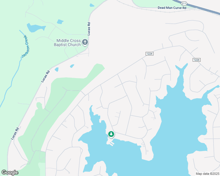 map of restaurants, bars, coffee shops, grocery stores, and more near 108 Christine Place in Seven Lakes