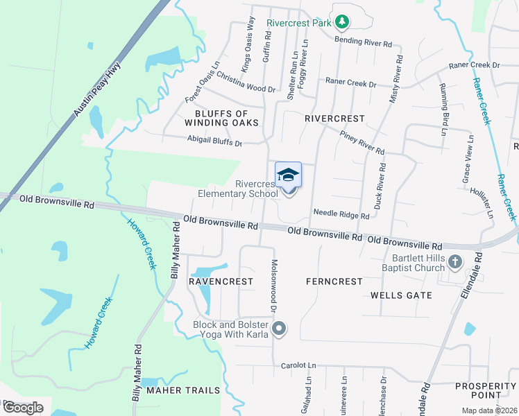 map of restaurants, bars, coffee shops, grocery stores, and more near 6128 Maggie Oaks Cove in Bartlett