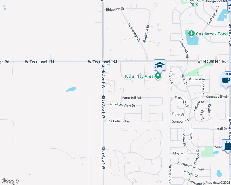map of restaurants, bars, coffee shops, grocery stores, and more near 3301 Enclave Lane in Norman
