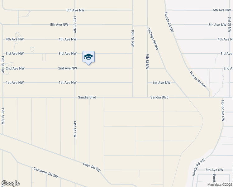 map of restaurants, bars, coffee shops, grocery stores, and more near 1106 1st Street Northwest in Albuquerque