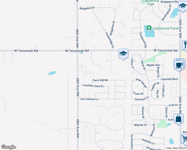 map of restaurants, bars, coffee shops, grocery stores, and more near 3345 Enclave Lane in Norman