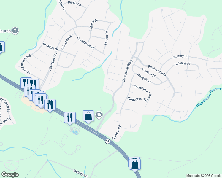 map of restaurants, bars, coffee shops, grocery stores, and more near 46 Loyalist Road in Cameron