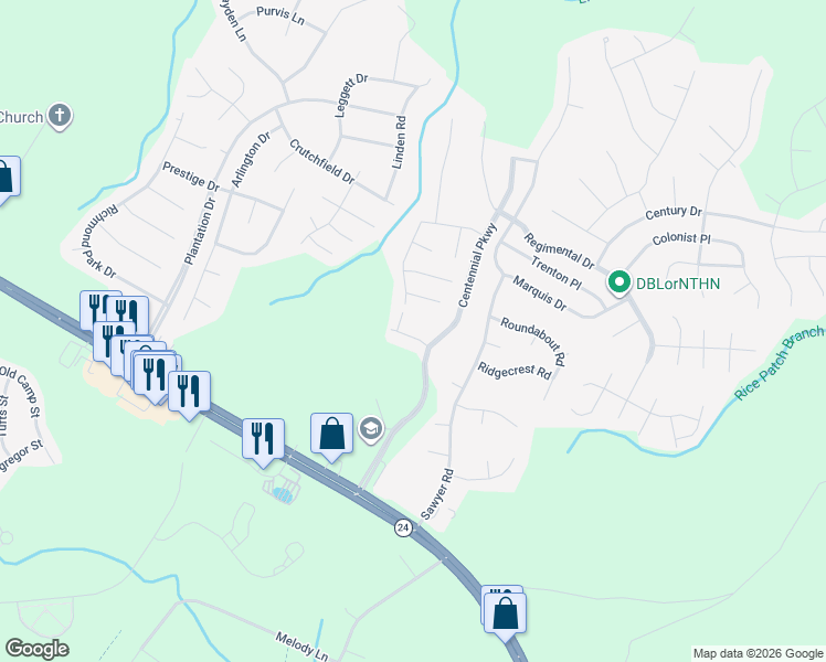 map of restaurants, bars, coffee shops, grocery stores, and more near 46 Loyalist Road in Cameron