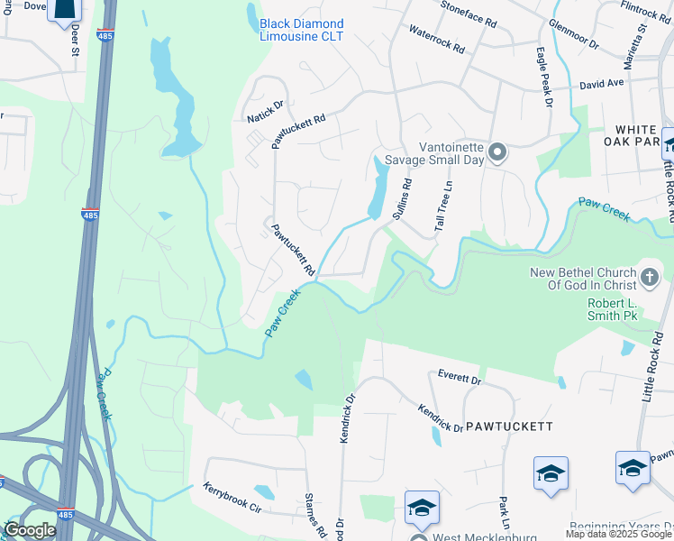 map of restaurants, bars, coffee shops, grocery stores, and more near 4506 Merryvale Forrest Drive in Charlotte