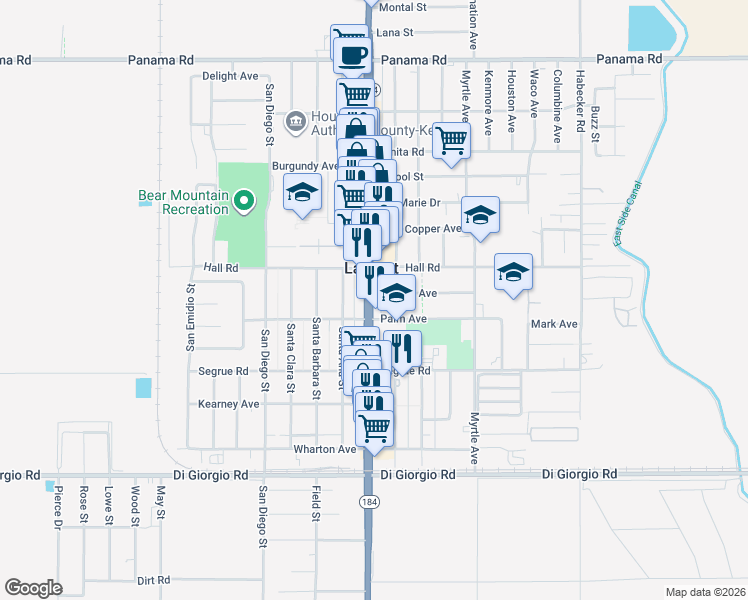 map of restaurants, bars, coffee shops, grocery stores, and more near in Lamont