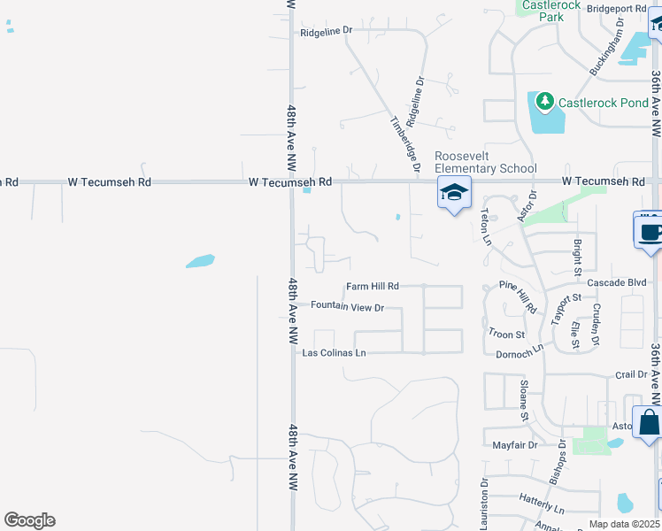 map of restaurants, bars, coffee shops, grocery stores, and more near 3313 Enclave Lane in Norman