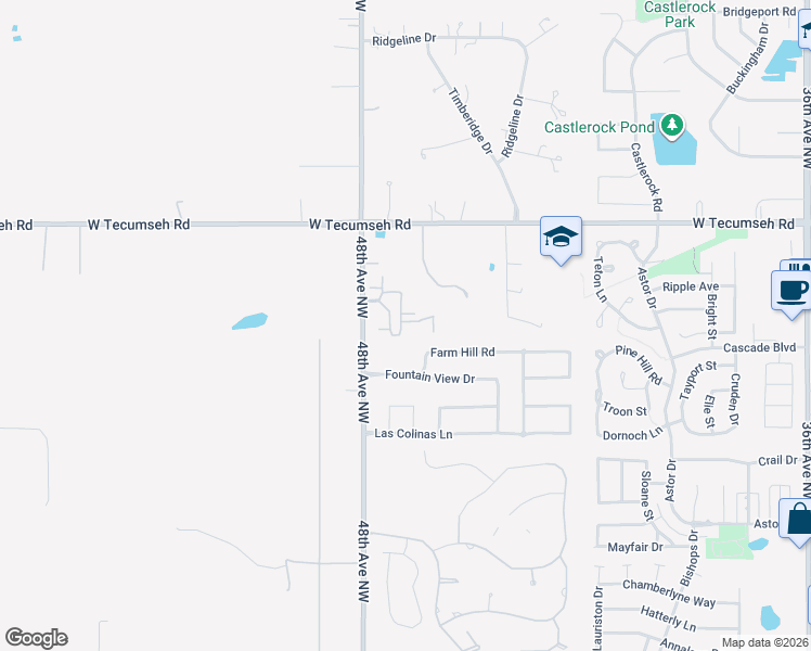 map of restaurants, bars, coffee shops, grocery stores, and more near 3313 Enclave Lane in Norman