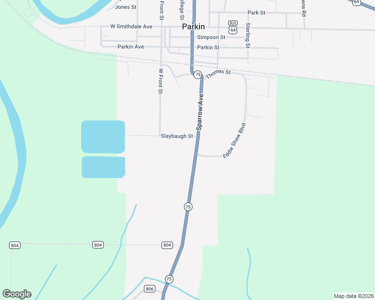 map of restaurants, bars, coffee shops, grocery stores, and more near 104 Parkin Street in Parkin