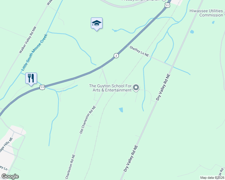 map of restaurants, bars, coffee shops, grocery stores, and more near 117 Penny Hill Lane in Cleveland