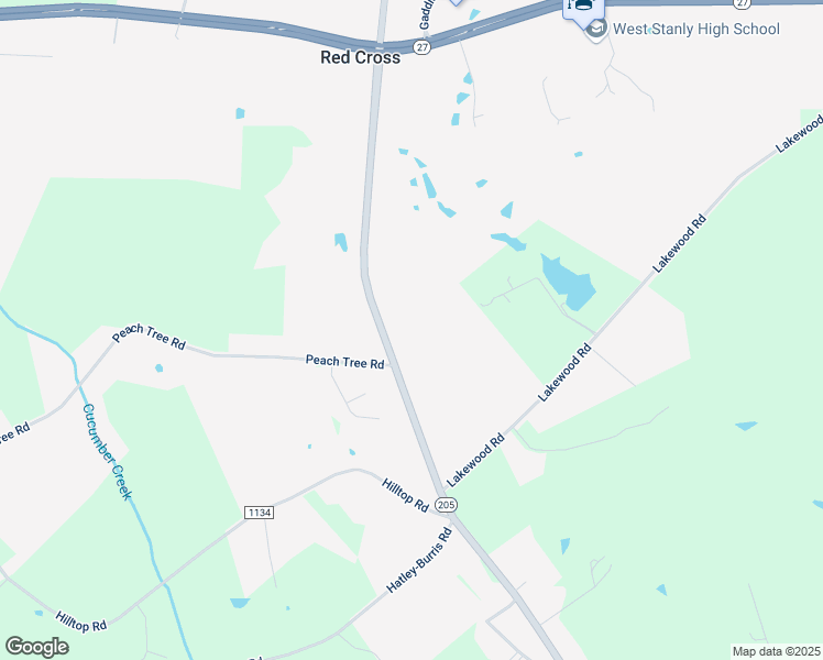 map of restaurants, bars, coffee shops, grocery stores, and more near 387 South Oak Ridge Road in Oakboro