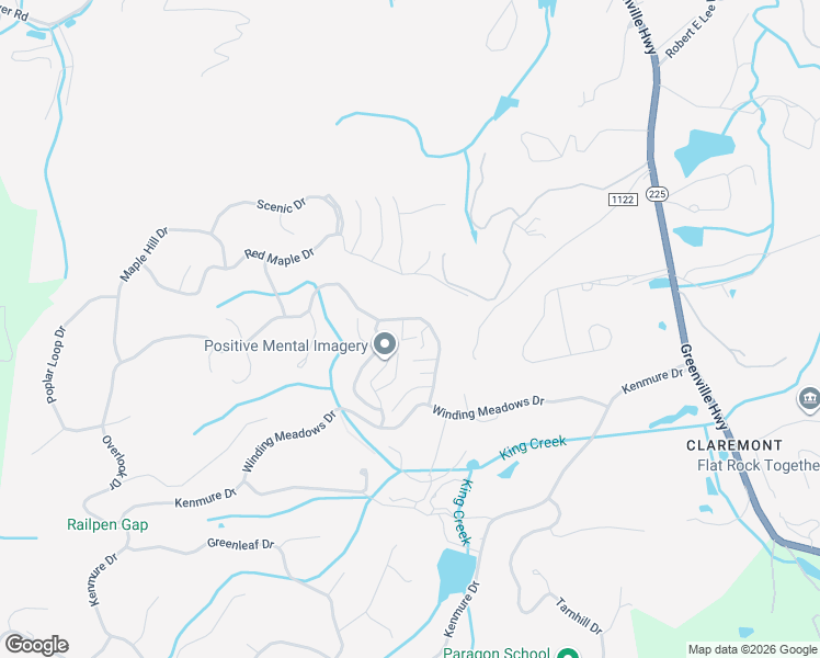 map of restaurants, bars, coffee shops, grocery stores, and more near 100 Highview Lane in Flat Rock