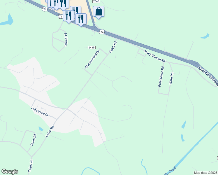 map of restaurants, bars, coffee shops, grocery stores, and more near 100 Mario Drive in Shelby