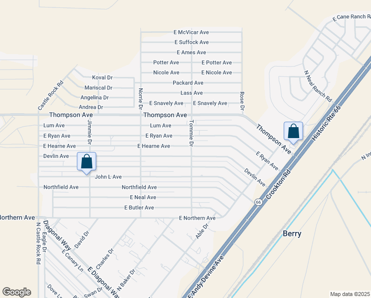 map of restaurants, bars, coffee shops, grocery stores, and more near 3875 Johnson Ave in Kingman