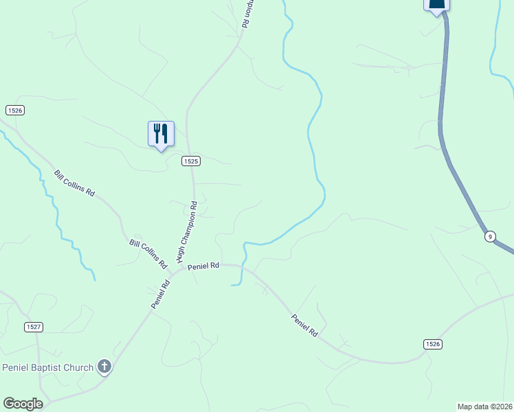 map of restaurants, bars, coffee shops, grocery stores, and more near 1751 Hugh Champion Road in Tryon
