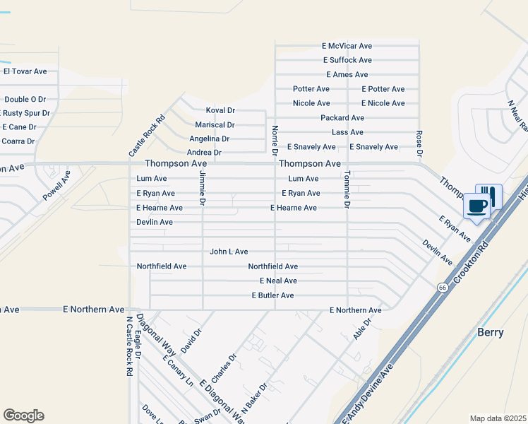 map of restaurants, bars, coffee shops, grocery stores, and more near 4670-4688 North Norrie Drive in Kingman