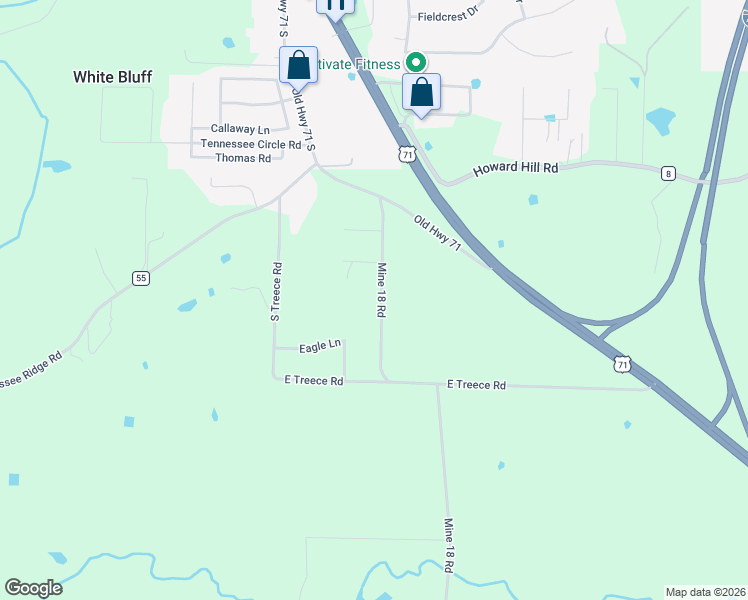 map of restaurants, bars, coffee shops, grocery stores, and more near 13216 Mine 18 Road in Fort Smith