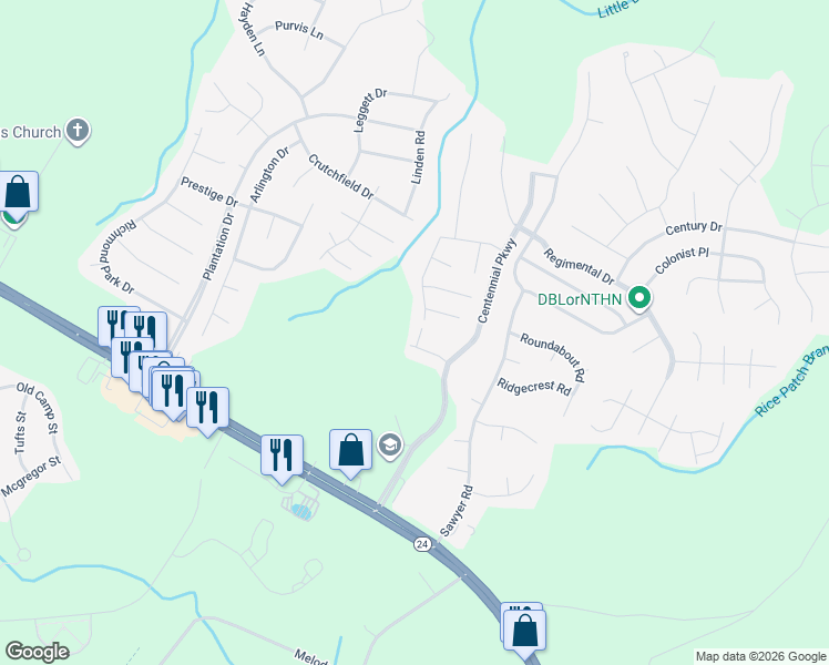 map of restaurants, bars, coffee shops, grocery stores, and more near 35 Agdon Landing in Cameron