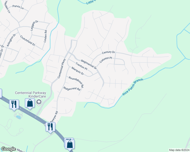 map of restaurants, bars, coffee shops, grocery stores, and more near 406 Marquis Drive in Cameron