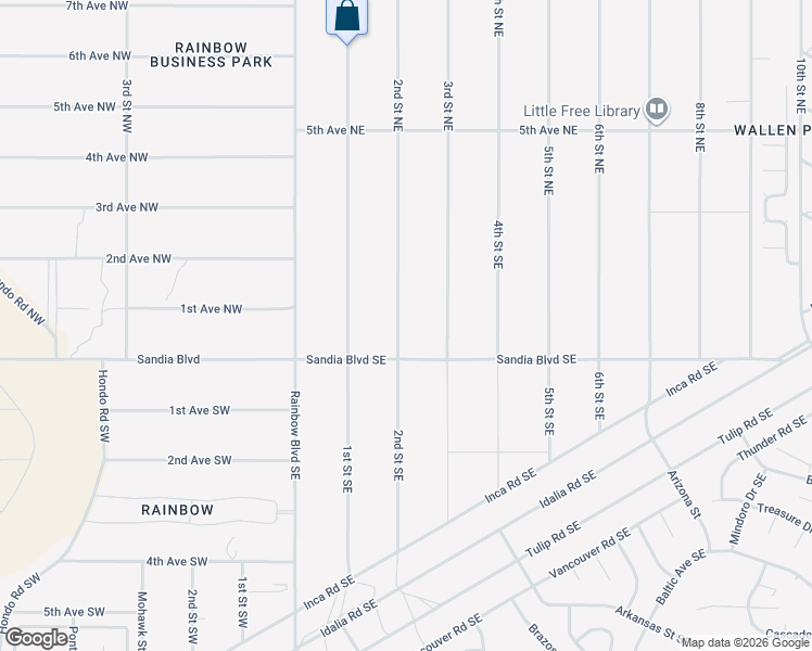 map of restaurants, bars, coffee shops, grocery stores, and more near 20 2nd Street Northeast in Rio Rancho