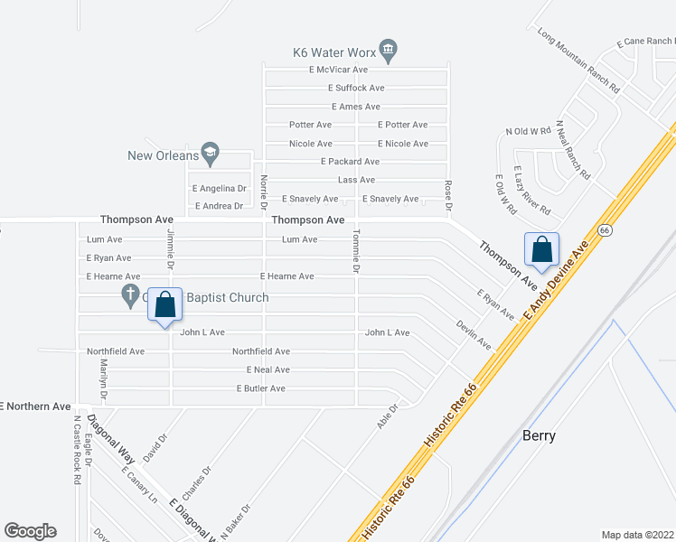 map of restaurants, bars, coffee shops, grocery stores, and more near 3849 East Hearne Avenue in Kingman