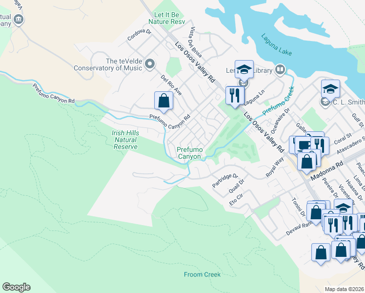 map of restaurants, bars, coffee shops, grocery stores, and more near in San Luis Obispo