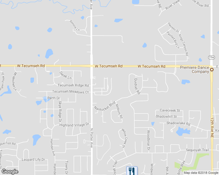 map of restaurants, bars, coffee shops, grocery stores, and more near 3313 Chardonnay Lane in Norman