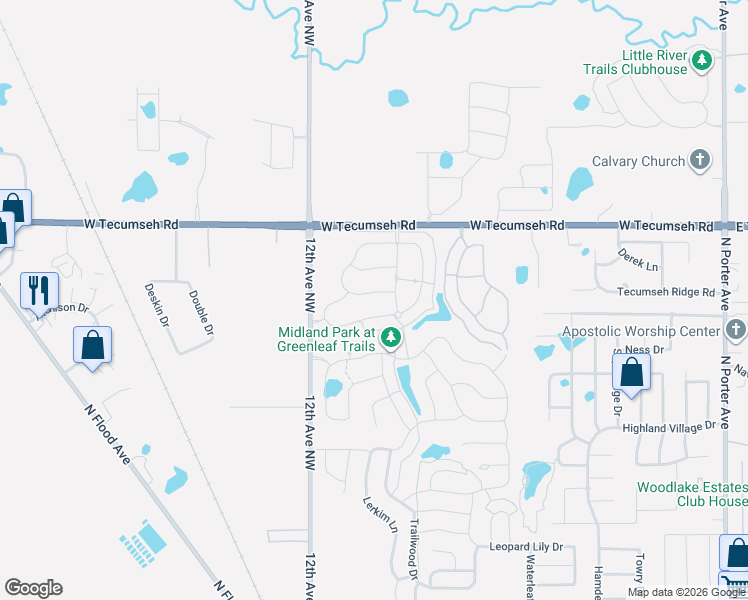 map of restaurants, bars, coffee shops, grocery stores, and more near 923 Eaglerock Lane in Norman