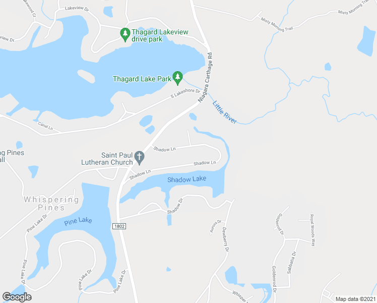 map of restaurants, bars, coffee shops, grocery stores, and more near 65 Shadow Lane in Carthage